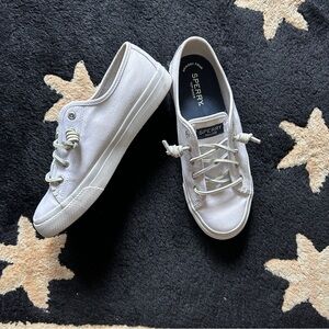 Sperry White Canvas Sneakers Open Box